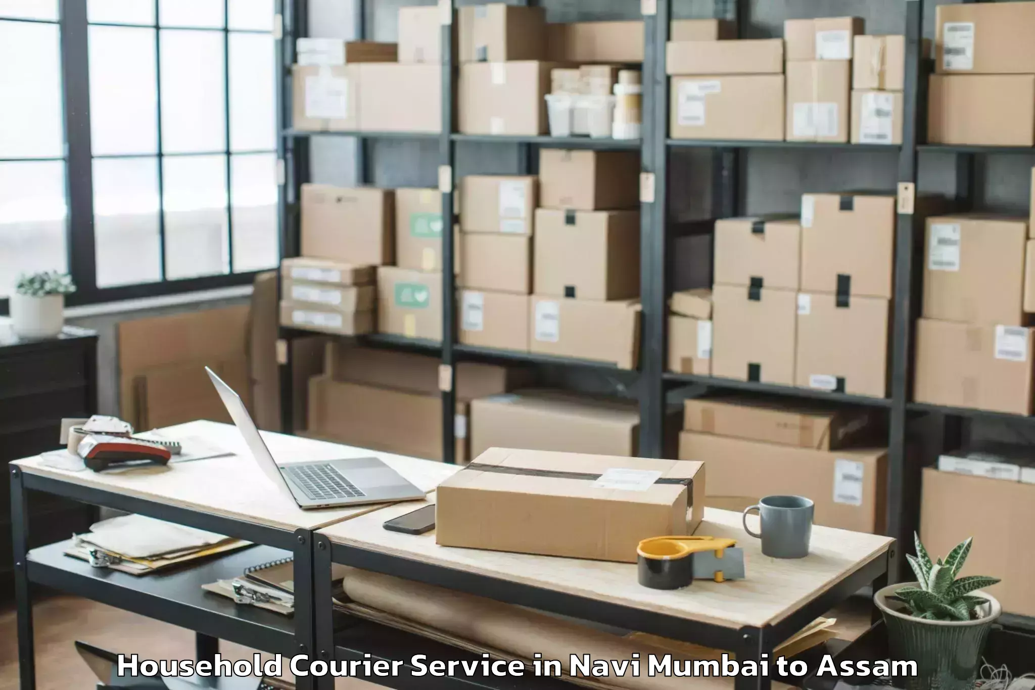 Easy Navi Mumbai to Sualkuchi Household Courier Booking